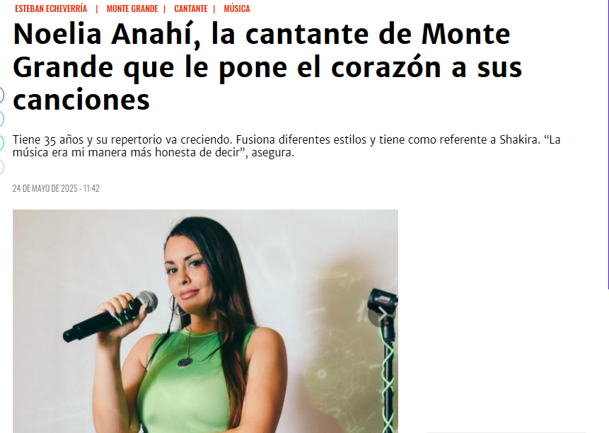 Noelia Anahí en El Diario Sur - La cantante de Monte Grande que le pone el corazón a sus canciones